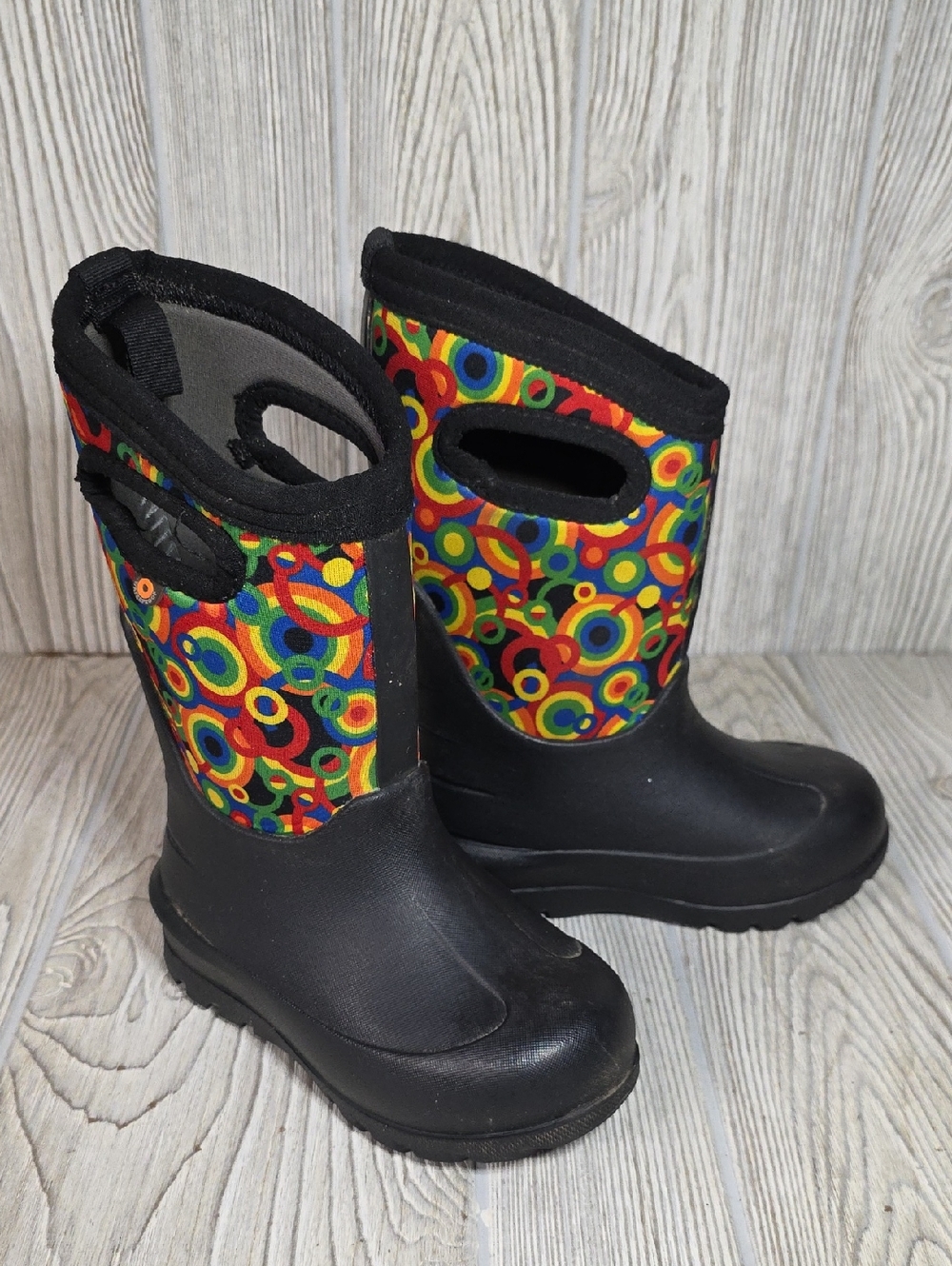 Bogs Neo-Classic Geo Kids Rain Waterproof Boots Kids Size 10